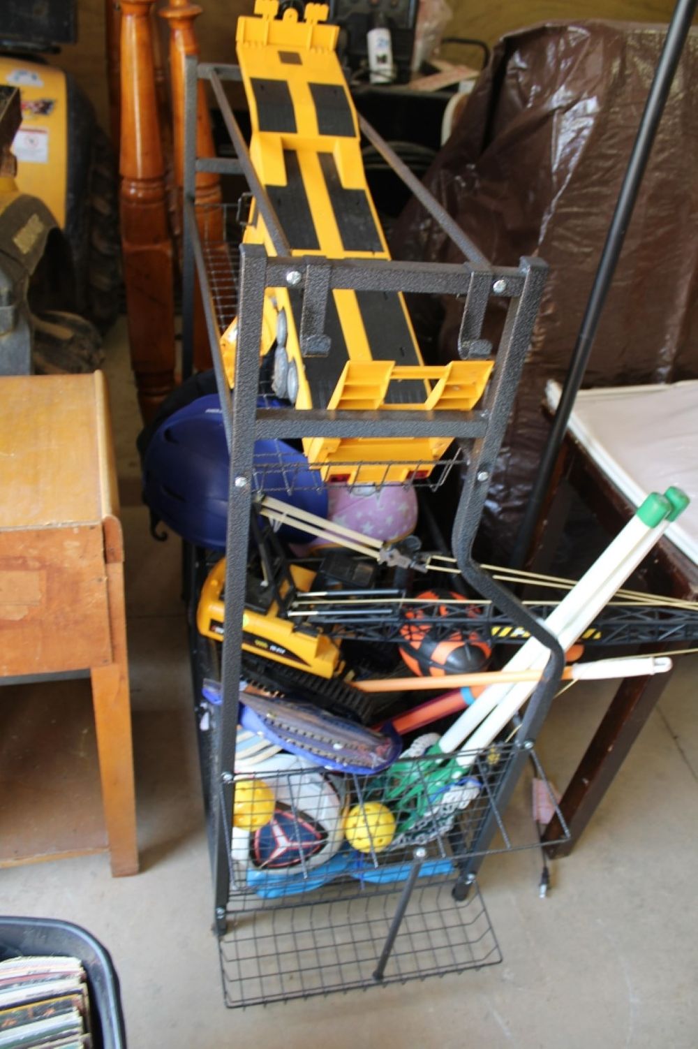 Lot 169: TOYS AND STORAGE RACK