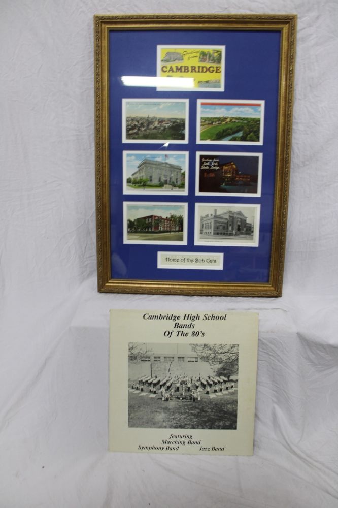 Lot 107C: LOCAL CAMBRIDGE SCHOOL POST CARD AND BAND ALBUM