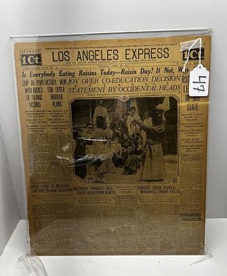 1 - 1912 NEWSPAPER IN PLEXIGLASS SLEEVE. ANTIQUE NEWSPAPER, DATE: TUESDAY APRIL 30 1912