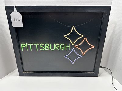 1 - PITTSBURGH STEELERS LED SIGN. WORKS AND LIGHTS UP FOUR DIFFERENT COLORS