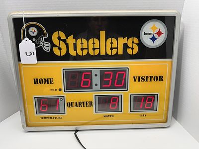 1 - PITTSBURGH STEELERS TIMECLOCK. WORKS