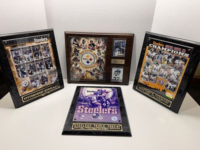1 - PITTSBURGH STEELERS COLLECTABLE PLAQUES. VARIETY OF PLAYERS CARDS/ PHOTOS