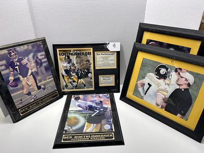 1 - PITTSBURGH STEELERS BEN ROTHLISBERGER PLAQUES. VARIETY OF PHOTOS/ PLAQUES