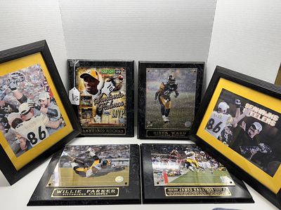 1 - PITTSBURGH STEELERS PLAYERS PLAQUES. VARIETY OF 4 PLAYERS 2 PHOTOS