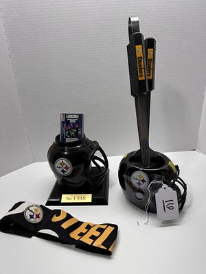 1 - PITTSBURGH STEELERS VARIETY OF ITEMS. GRILL UTENSILS AND SUPERBOWL ITEMS