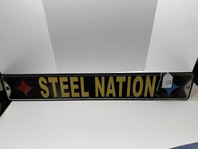 1 - PITTSBURGH STEELERS STEEL SIGN. RECTANGLE SIGN