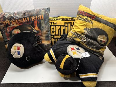 1 - PITTSBURGH STEELERS PILLOWS. VARIETY OF LOGO PILLOWS