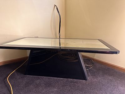 1 - TABLE/ TV STAND. GLASS