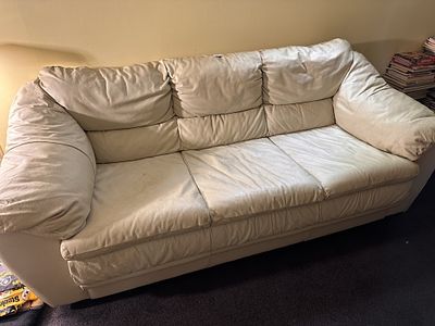 1 - TAN COUCH. GOOD CONDITION