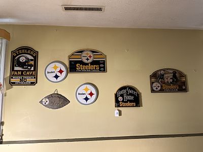 1 - PITTSBURGH STEELERS SIGNS. VARIETY OF HANGING SIGNS