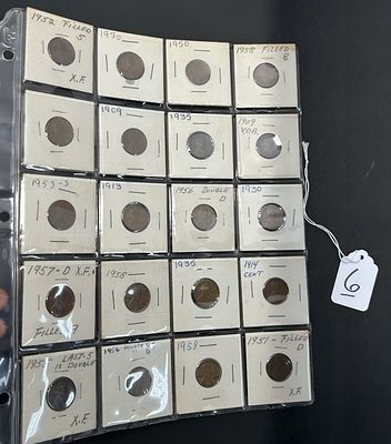 1 - 1 CENT COINS. RANGING FROM 1909-1958