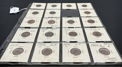 1 - 1 CENT COINS. RANGING FROM 1960-1974