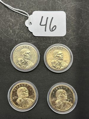1 - LIBERTY ONE DOLLAR COINS. 4 COINS RANGING FROM 2000-2007