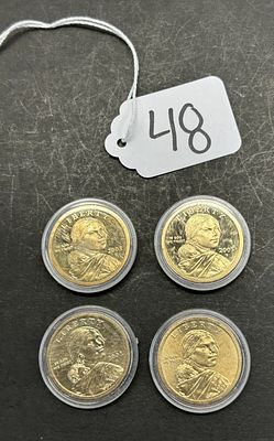 1 - LIBERTY ONE DOLLAR COINS. 4 COINS RANGING FROM 2002-2005