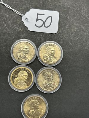 1 - LIBERTY ONE DOLLAR COINS. 5 COINS RANGING FROM 2005-2007