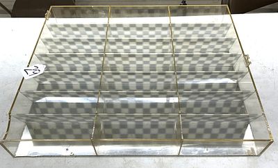 DIECAST DISPLAY CASE. SET OF 2 NASCAR DISPLAY CASES, ONE HAS CRACK AND IS MISSING FRONT DOOR