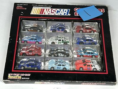 STOCKCAR COLLECTORS EDITION. NOS 12 NASCAR 1:64 SCALE DIE CAST STOCK CAR REPLICAS IN ORIGINAL BOX