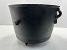 VINTAGE CAST IRON CAULDREN. THREE-LEG ROUND BOTTOM COOK POT WITH MARKED LID WAImage - 3
