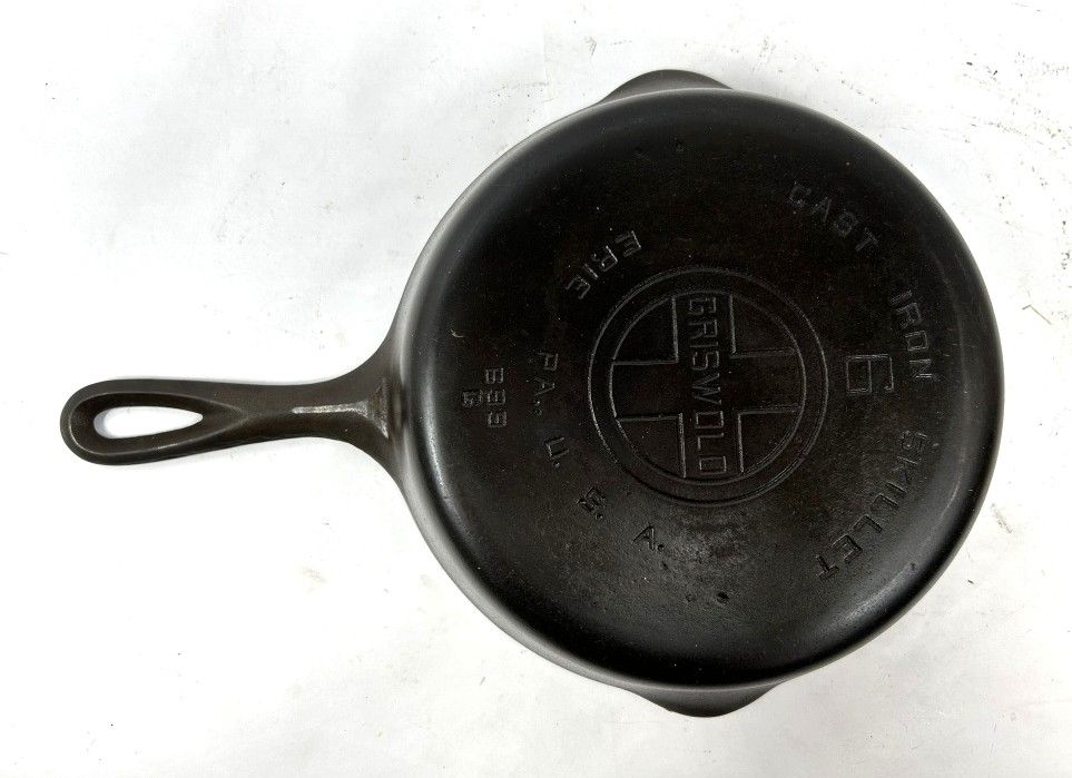 VINTAGE GRISWOLD #6 LARGE BLOCK LOGO CAST IRON SKILLET PRODUCT #699