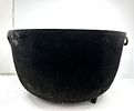 CAST IRON CAULDRON. UNMARKED CAST IRON CAULDRON WITH FEETImage - 1