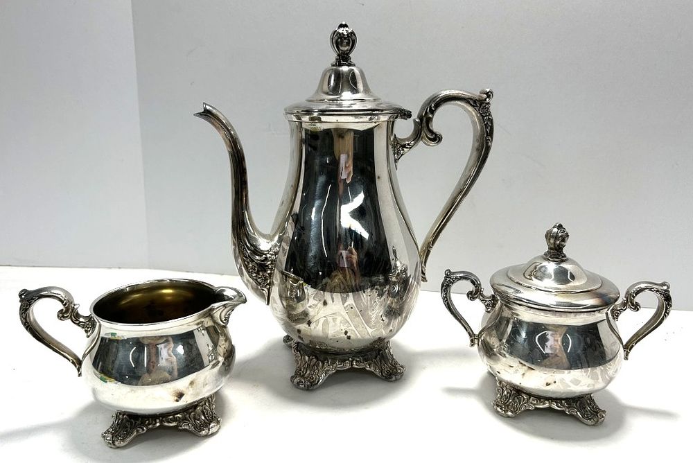 Lot 301: VINTAGE SILVER PLATED TEA SET
