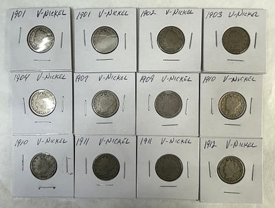 V NICKEL LOT OF VARIOUS YEARS
