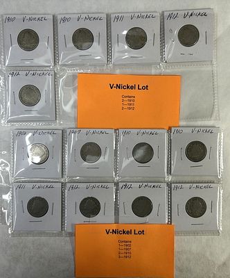 V NICKEL LOT OF VARIOUS YEARS