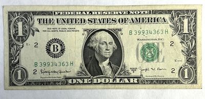 SCARCE BARR NOTE. JOSEPH WALKER BARR ONE DOLLAR BILL