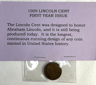 1909 LINCOLN CENT. FIRST YEAR ISSUED 1909 LINCOLN CENT