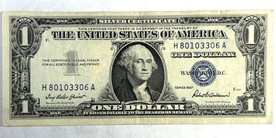 OLD SILVER CERTIFICATE NOTE. OLD SILVER CERTIFICATE DOLLAR BILL