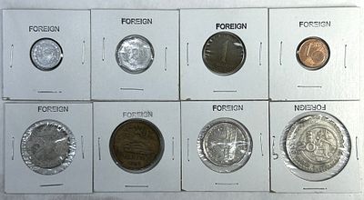 FOREIGN CURRENCY. LOT OF 8 FOREIGN COINS
