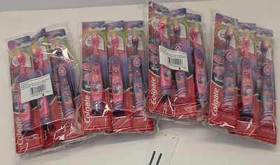 KIDS TOOTH BRUSH. 24 COUNT OF EXTRA SOFT BRISTLES TROLLS KIDS TOOTHBRUSH, PINK & PURPLE