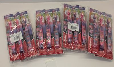 KIDS TOOTH BRUSH. 24 COUNT OF EXTRA SOFT BRISTLES TROLLS KIDS TOOTHBRUSH, PINK & PURPLE