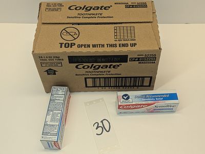 TOOTHPASTE. 24 COUNT OF COLGATE TOOTHPASTE MINT CLEAN SENSITIVE COMPLETE PROTECTION , TRIAL SIZE 