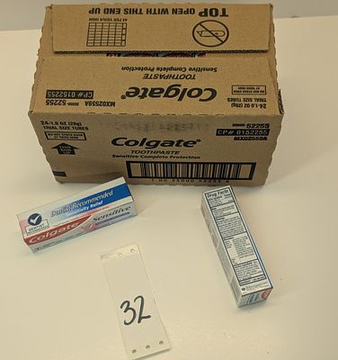 TOOTHPASTE. 24 COUNT OF COLGATE TOOTHPASTE MINT CLEAN SENSITIVE COMPLETE PROTECTION , TRIAL SIZE 