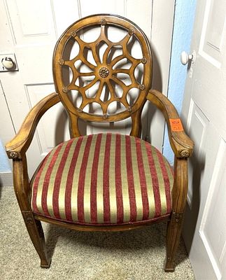 HANDCRAFTED CAPTAINS CHAIR. HANDCRAFTED REUPHOLSTERED CHAIR