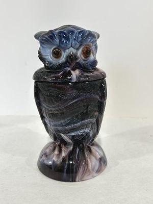 IMPERIAL PURPLE SLAG GLASS OWL CANDY DISH. NO CHIPS OR CRACKS