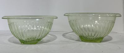 URANIUM BOWLS. LOT OF 2 URANIUM BOWLS - GLOWS