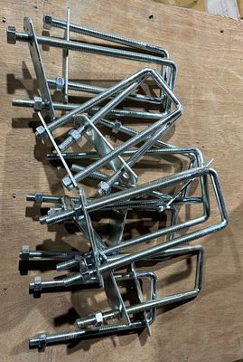 10.5X4IN SQUARE U BOLTS. 11 TOTAL ALL FOR ONE MONEY