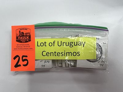 LOT OF URUGUAY CENTESIMOS. 17 URUAGUAY CENTESIMOS IN LOT