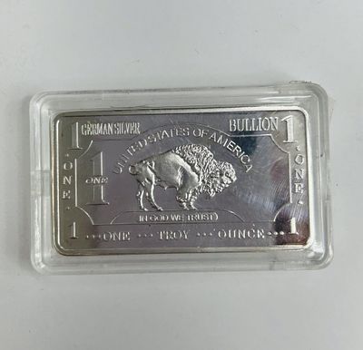 1 TROY OUNCE BAR. .999 FINE GERMAN SILVER