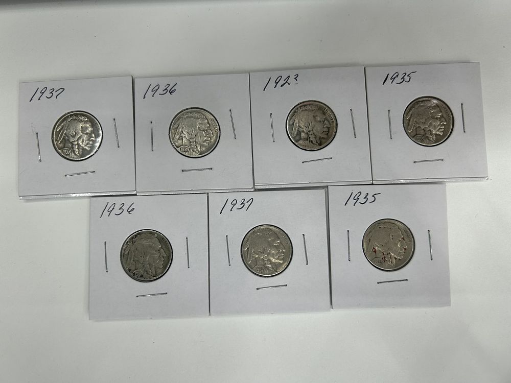 Lot 621: 7 BUFFALO NICKELS