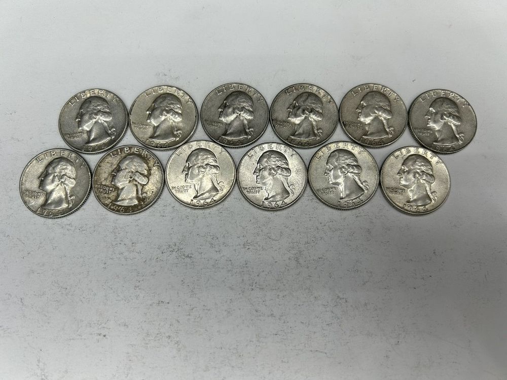 Lot 740: 12 1964 WASHINGTON QUARTERS