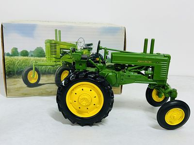 ERTL JD MODEL "A" HI-CROP TRACTOR 1950-1952 WF. DIECAST, TWO-CYLINDER EXPO X EDITION, MODEL #16039A