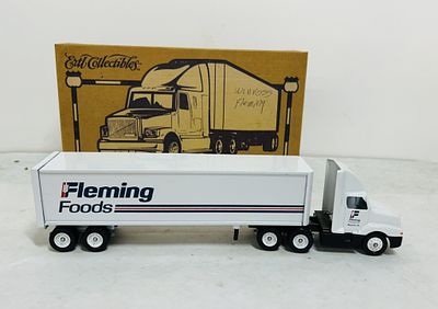 ERTL 1/64 FLEMING FOODS GMC CAB WITH TRAILER. DIECAST, STOCK #3106