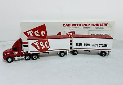 ERTL TSC CAB WITH PUP TRAILERS. DIECAST STOCK #2402
