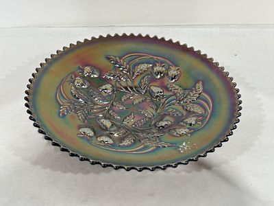 NORTHWOOD STRAWBERRY CARNIVAL GLASS PLATE. .