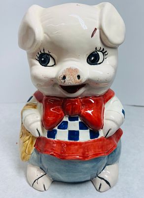 Mid-20th Century Ceramic Piggy Bank. Shawnee Pottery. A mid-20th-century glazed ceramic 