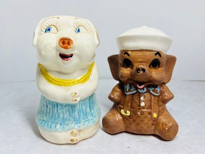 Two Vintage Ceramic Salt and Pepper Shakers Attributed to Shawnee and Twin Winton. Two vintage 