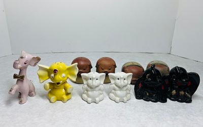 Vintage Ceramic Animal Novelty Salt and Pepper Shakers. This collection consists of several 